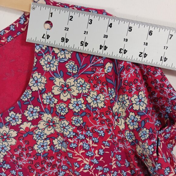 J. Jill Casual Floral Print Pull Over Dress, Size Medium, Short Sleeve Loose Fit - Picture 12 of 16